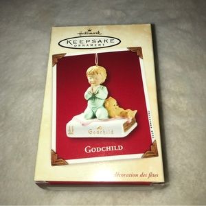Vintage Hallmark Keepsake Ornament Godchild Handcrafted & Porcelain - Dated 2002